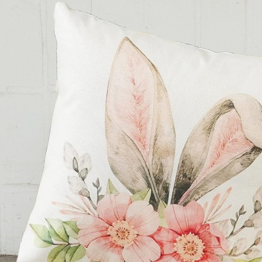 Easter Throw Pillow Covers Bunny Decorative Accent Cases Spring Cottage Decor - Picture 5 of 9